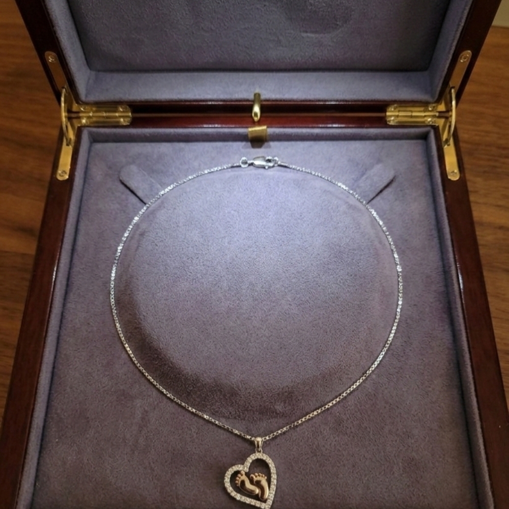 Elegant Sterling Silver Heart Pendant Necklace